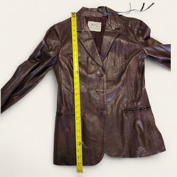 Vintage (70s/80s) H Bar C California‎ Ranchwear Brown Leather Blazer - Picture 7 of 11
